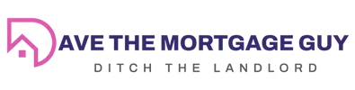 Dave the Mortgage Guy logo with pink house icon and slogan Ditch the Landlord