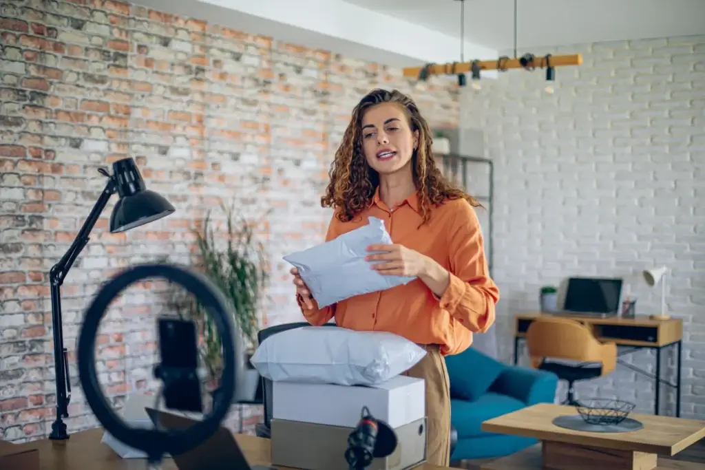 Self employed content creator working from her home studio